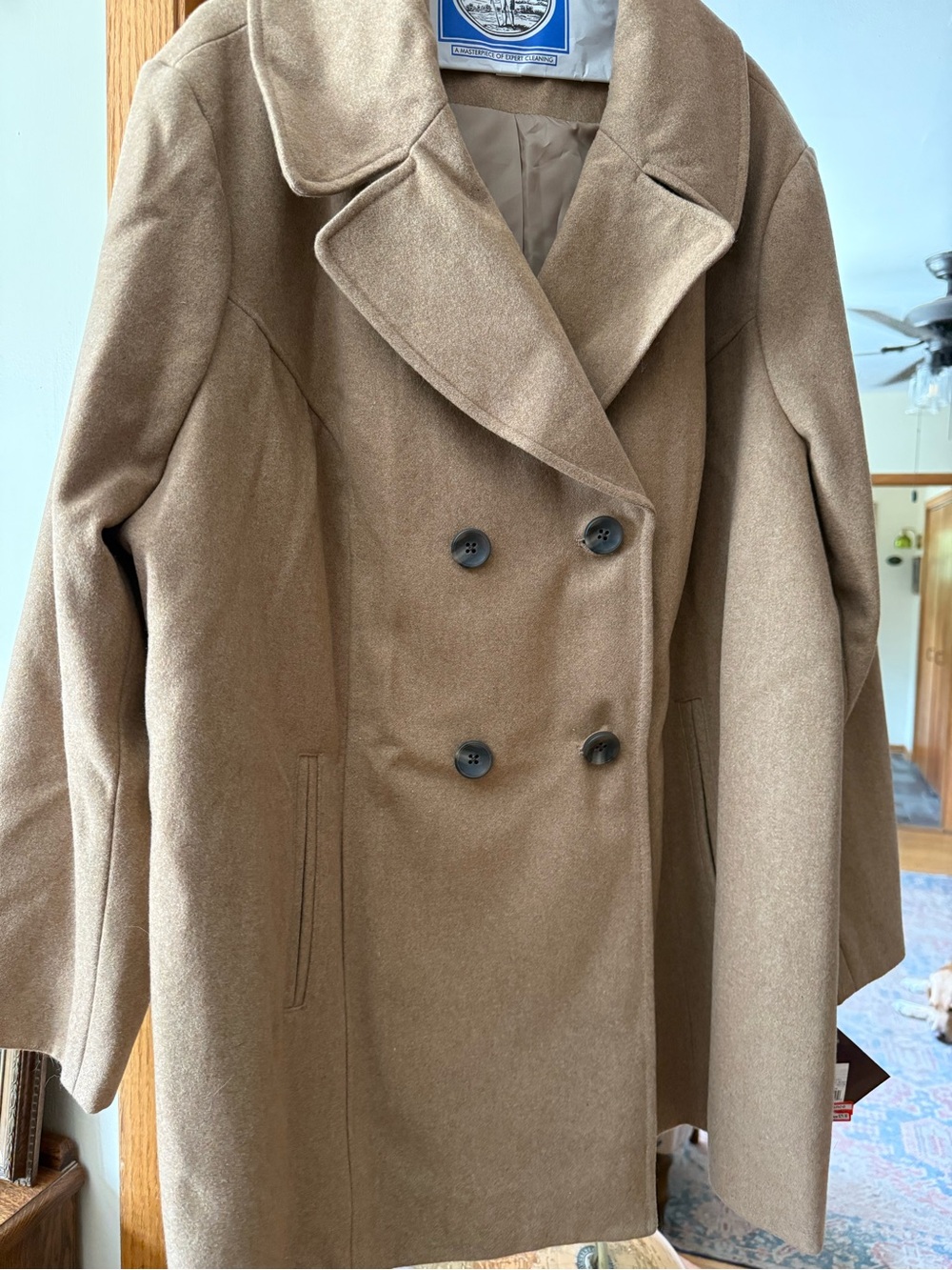 Ava & Viv Double-Breasted Camel Brown Coat